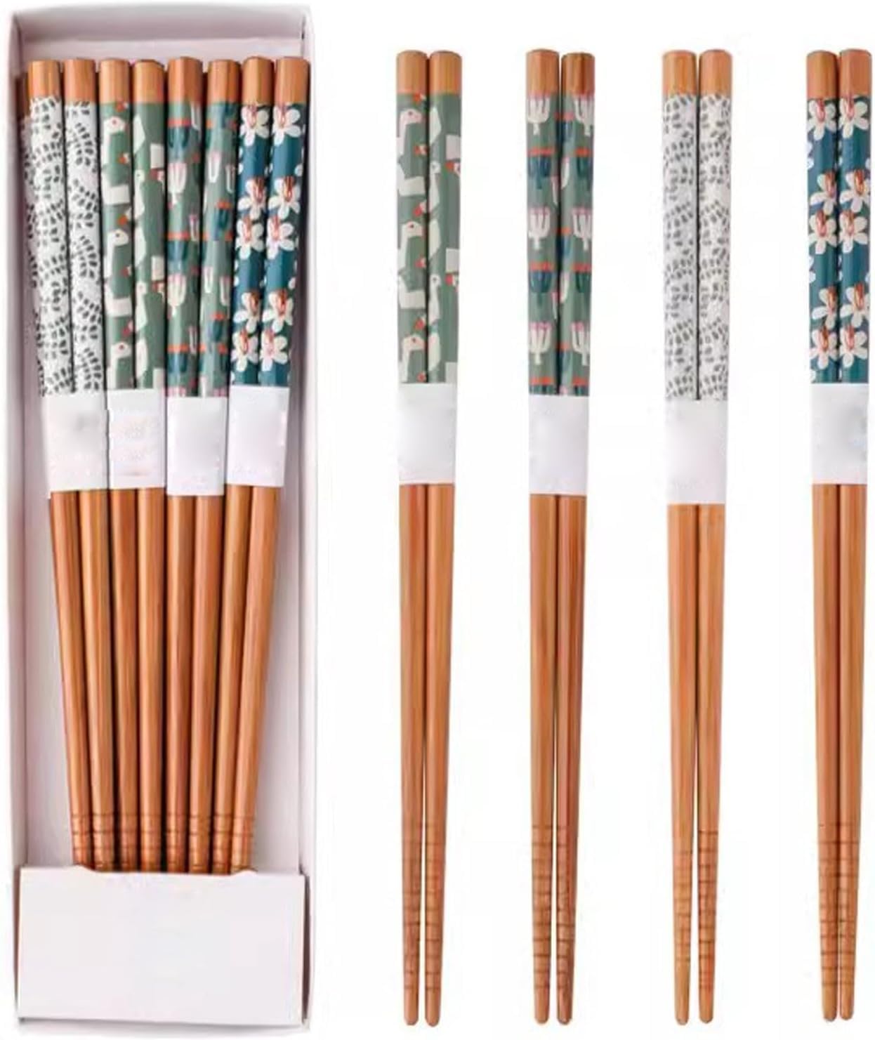Baguettes, baguettes chinoises Chopsticks Reusable Reusable Chopsticks Chopsticks Reusable Lightsaber chopsticksJapanese-Style Household Natural Chopsticks 8 Pairs of Chopsticks Gift Box,B(A)