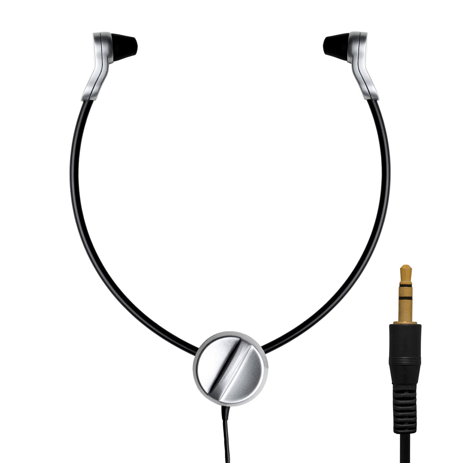 Grundig Business Systems Digta Swingphone 568 Jack (PCC5682), Kopfhörer mit Unterkinnbügel und Klinkenstecker, schwarz / silber