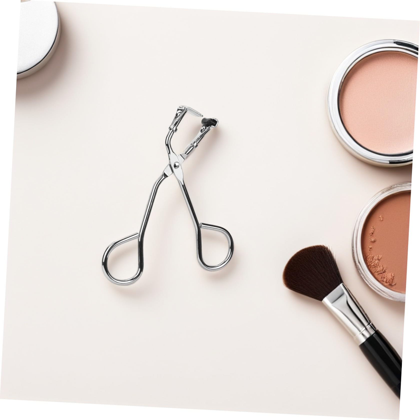 Lurrose Piegaciglia in Acciaio Inox 304 Portatile Colore Argento, Clip per Arricciare Ciglia Naturali e Finte, Strumento Cosmetico Compatto per Trucco Quotidiano e Feste