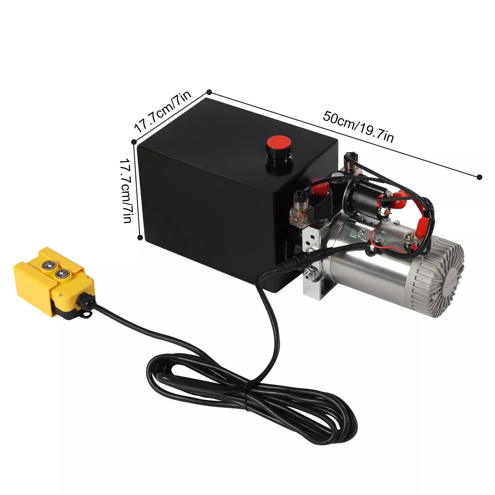 12V Hydraulikaggregat Hydraulikpumpe 2850R/MIN Doppelwirkende Hydraulikpumpe Hydraulic Power Pack Kippanhängerpumpe mit Fernbedienung