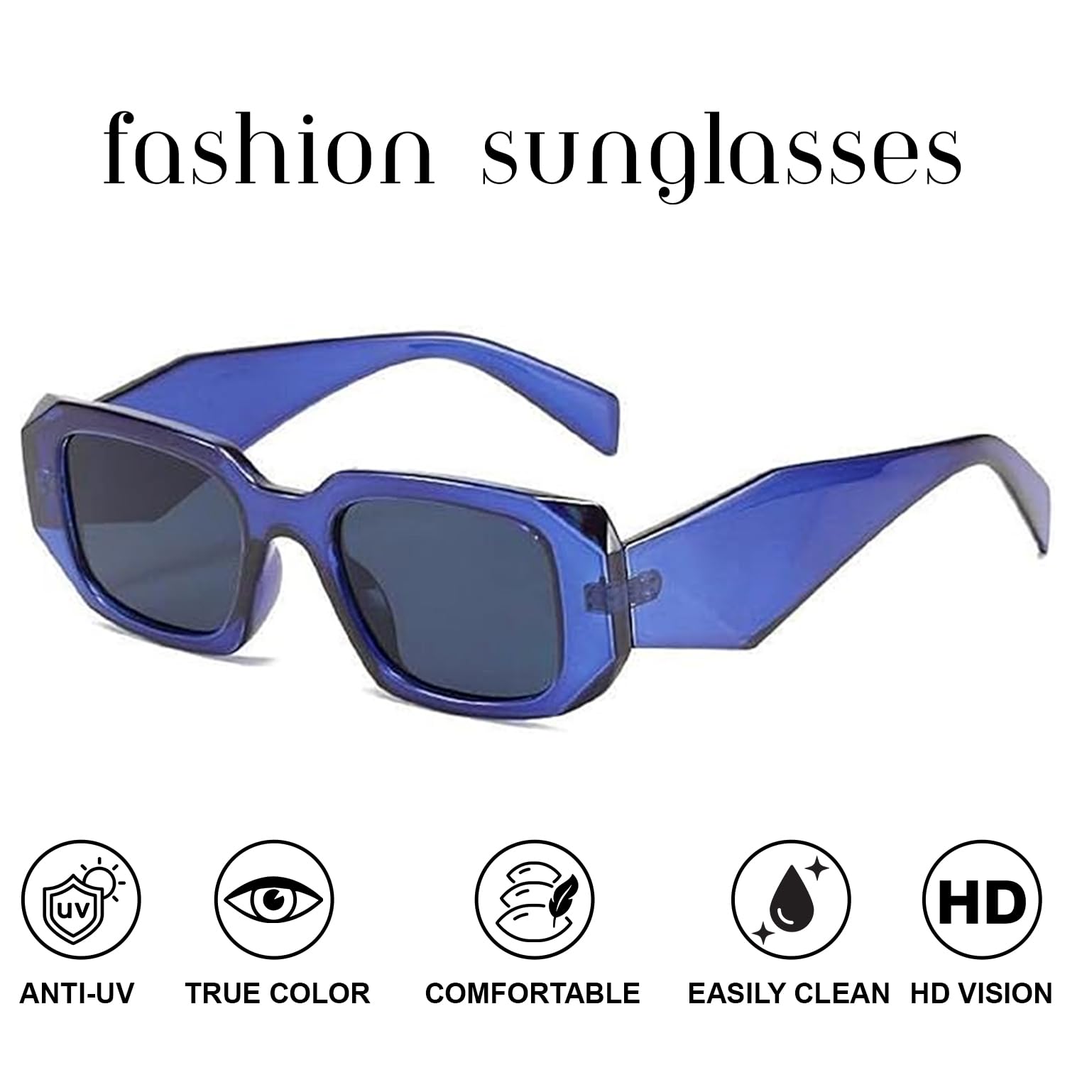 DUPER Sunglasses Womens Y2k Glasses- Y2k Sunglasses For Men, Y2k Rectangle Sunglasses, Hexagon Sunglasses, 90s Sunglasses
