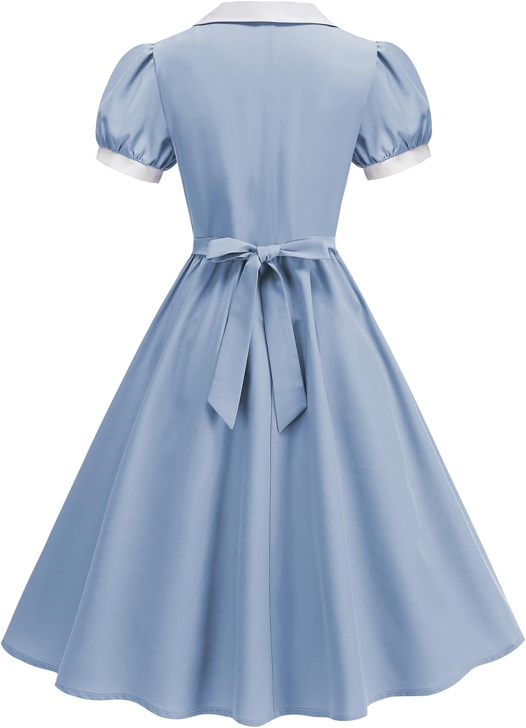 Notch Lapel 1950s Dresses for Women Vintage 50s Homecoming Dresses Short Sleeve Retro Rockabilly Prom Cocktail Swing Dress - Image 4