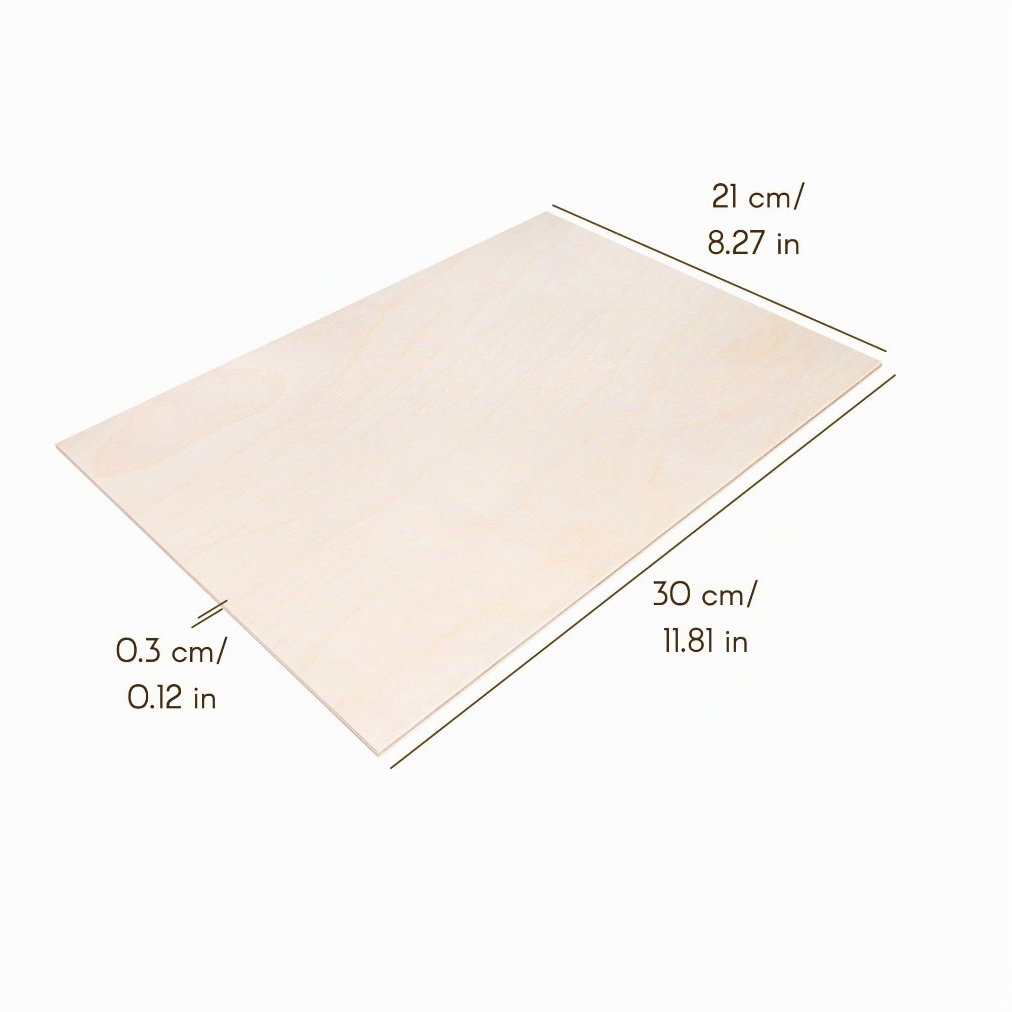 Creative Deco 25 x A4 Sperrholzplatte 3mm | 300 x 210 (+/- 2) mm | Birkensperrholz Dünne holz-Zuschnitte | Perfektes Blatt für Laubsäge, Brandmalerei, Laserschnitt, CNC Router, Durchbrochenes