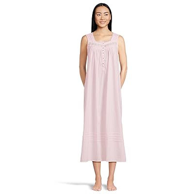 Eileen West Cotton Dobby Stripe Woven Sleeveless Ballet Nightgown Women