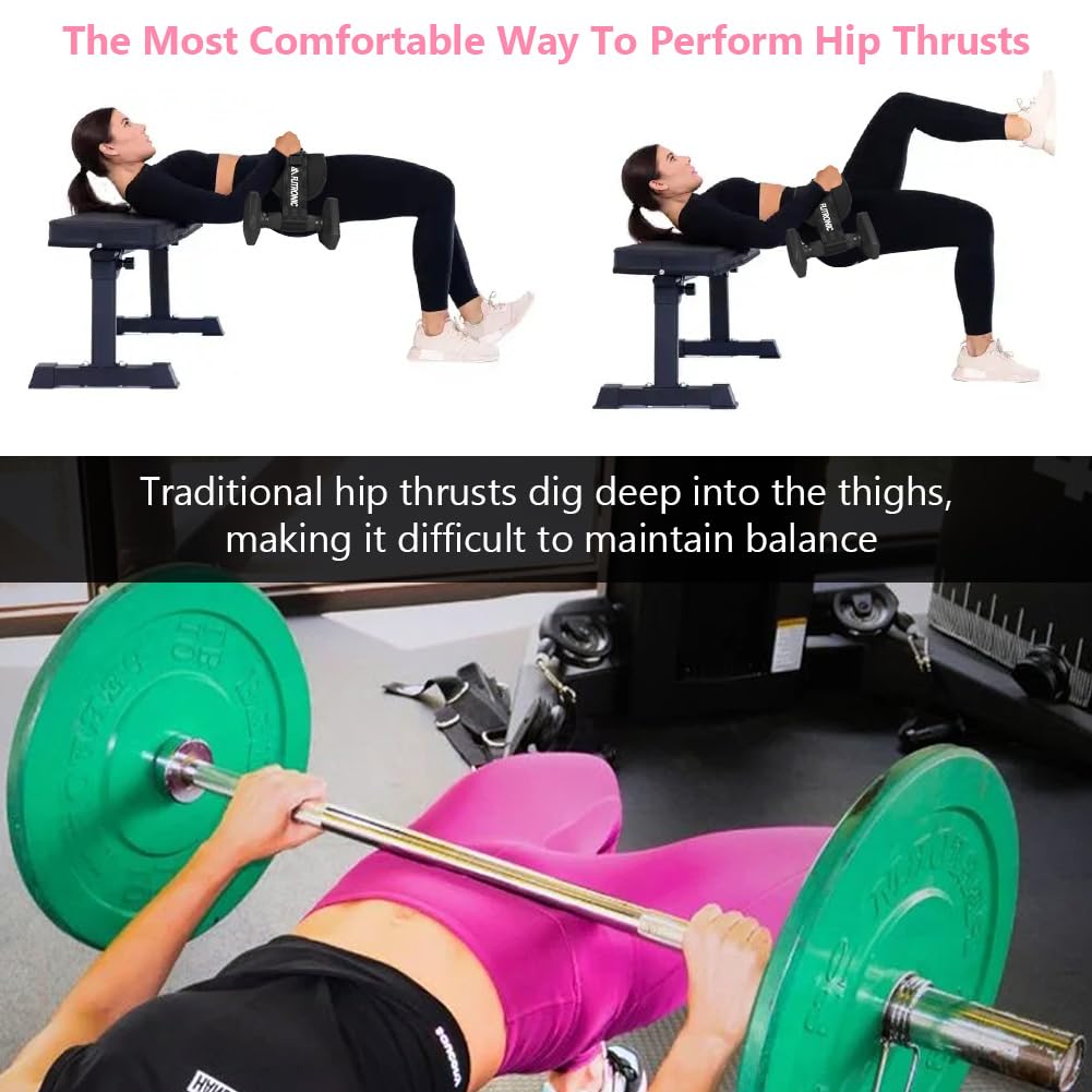 flintronic Cintura per Esercizi di Spinta dell'anca, Cintura per Spinta dell'anca Regolabile con Imbottitura Extra, per Manubri, Kettlebell, Fitness, Palestra, Sollevamento Pesi, Bodybuilding