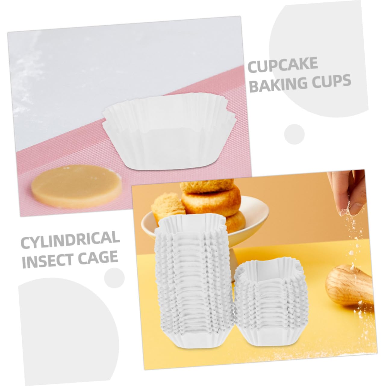 2000 piezas Unidades Envoltorios para Cupcakes Papel Alimentario para Hornear Pasteles y Muffins Medio