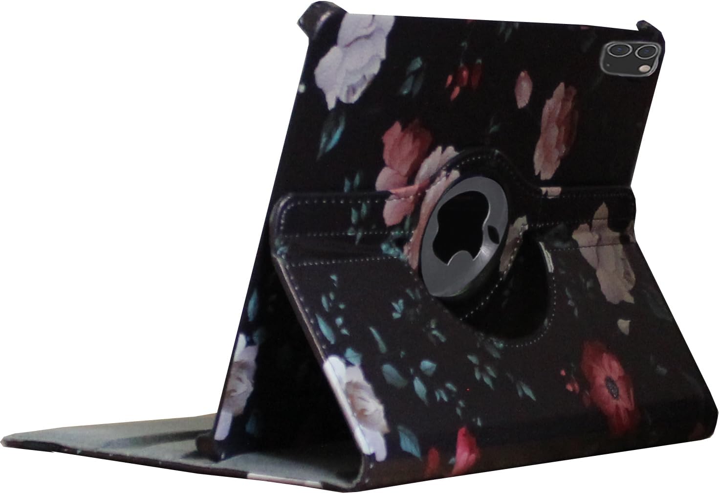 Case for iPad Pro 12.9 6th 5th 4th 3rd Generation, Rotating Stand Smart Auto Wake Up/Sleep Cover Model A2436 A2764 A2437 A2378 A2379 A2461 A2229 A2069 A2232 A1876 A2014 A1895, Black Flower - Image 7