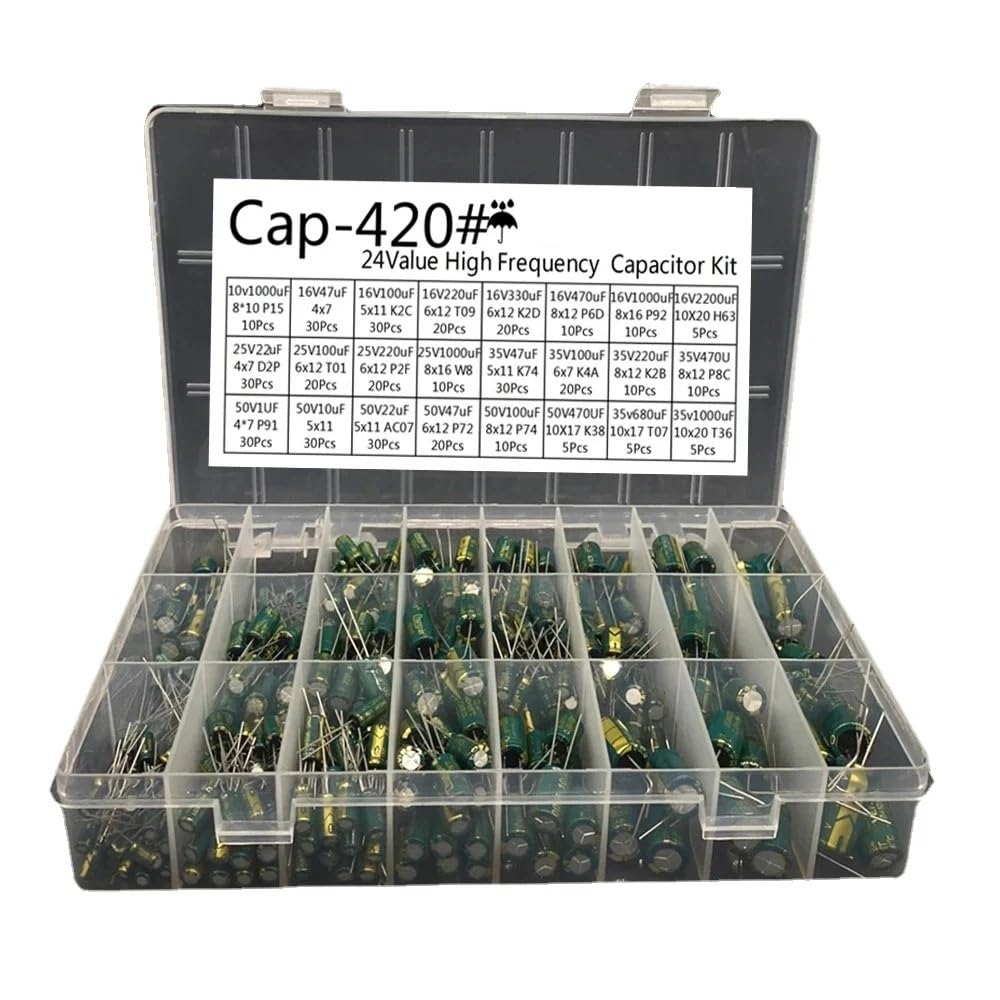Kit condensatore ad Alta frequenza 24Value 16V 25V 35V 50V 22uf 0.1uf 0.22uf 220uf 100uf 1000uf 2200uf