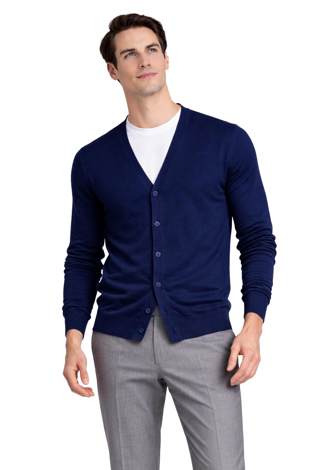 State Cashmere Men's Button Front Cardigan Sweater