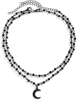 Gothic Black Star Cross Choker Necklace Sun Moon Star Choker Necklace Punk Style Star Circle Cross Tassel Necklace Gothic Dark Halloween Christmas Jewelry for Women Teen Girls