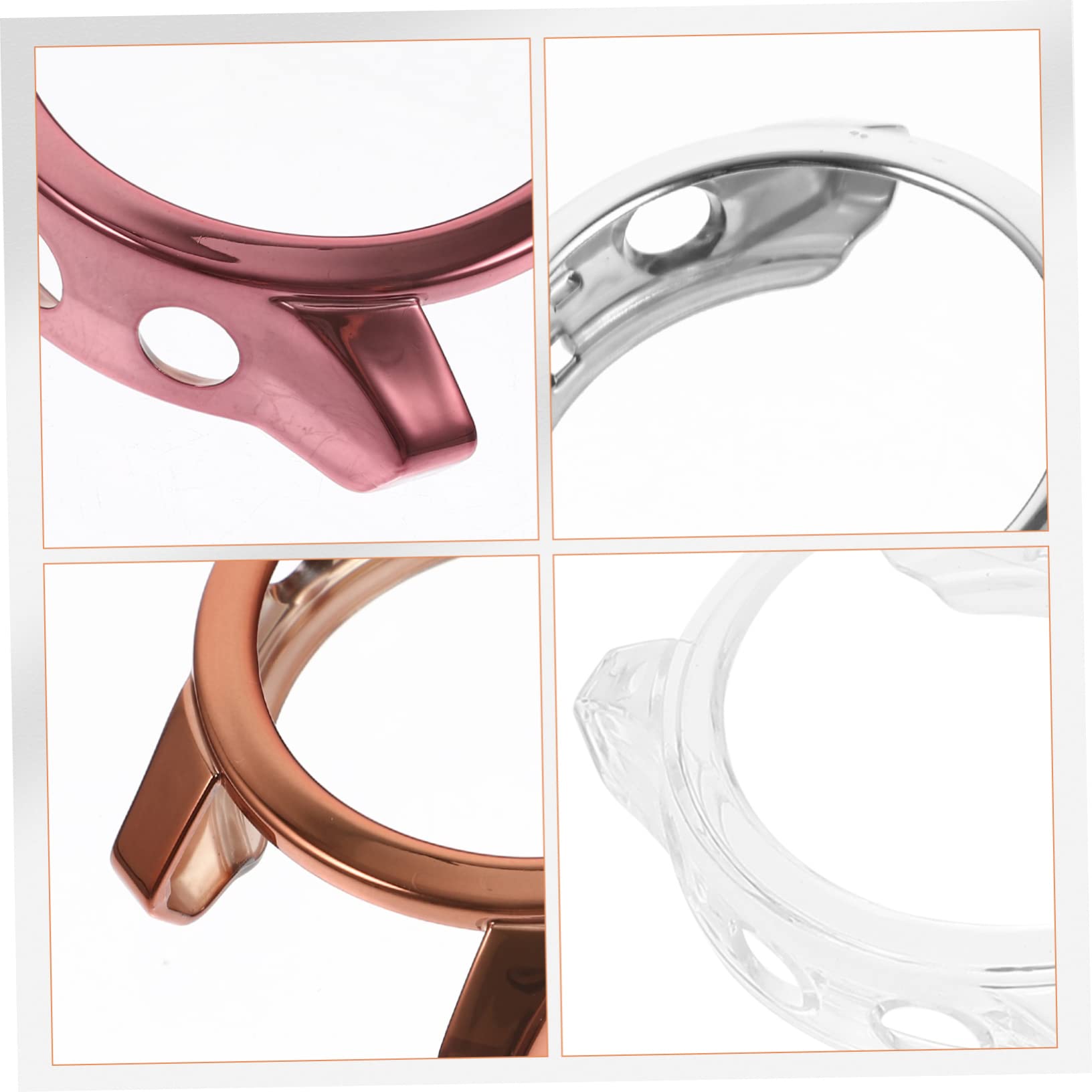 Mikikit 16pièces Coque De TPU pour Montre De Transparent Doré Écran Détachable Antirayures Et Pratique