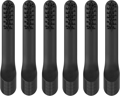 Cabezales de repuesto para cepillo de dientes eléctrico Quip para adultos, paquete de 6 cabezales de repuesto, cerdas suaves, color negro