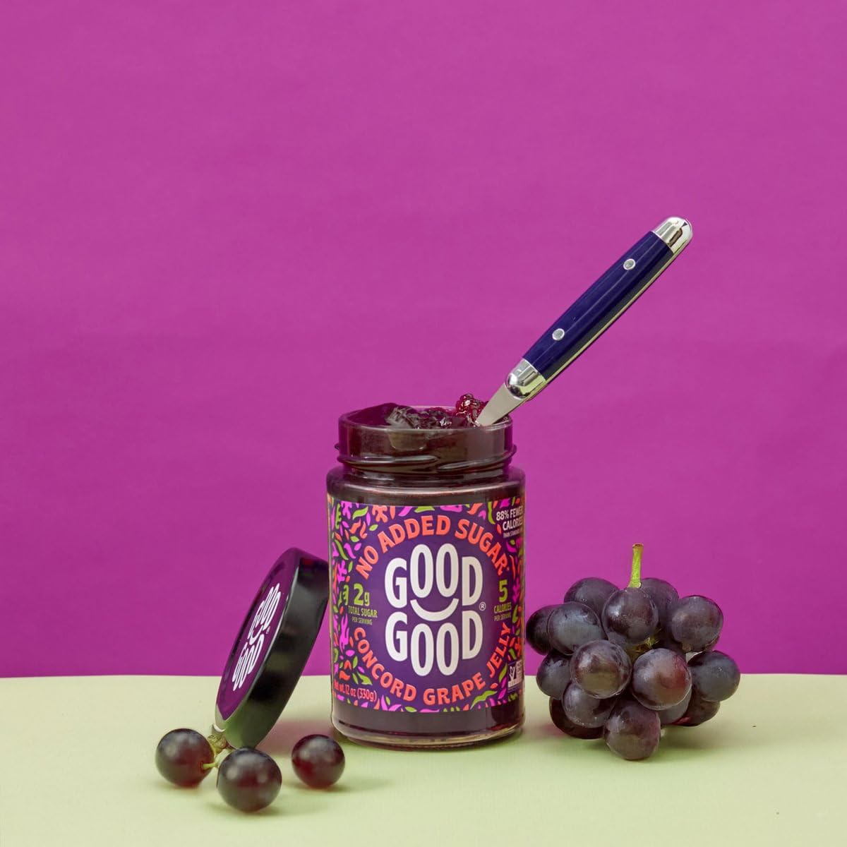 Amazon.com: GOOD GOOD Concord Grape Jam - No Added Sugar - Low