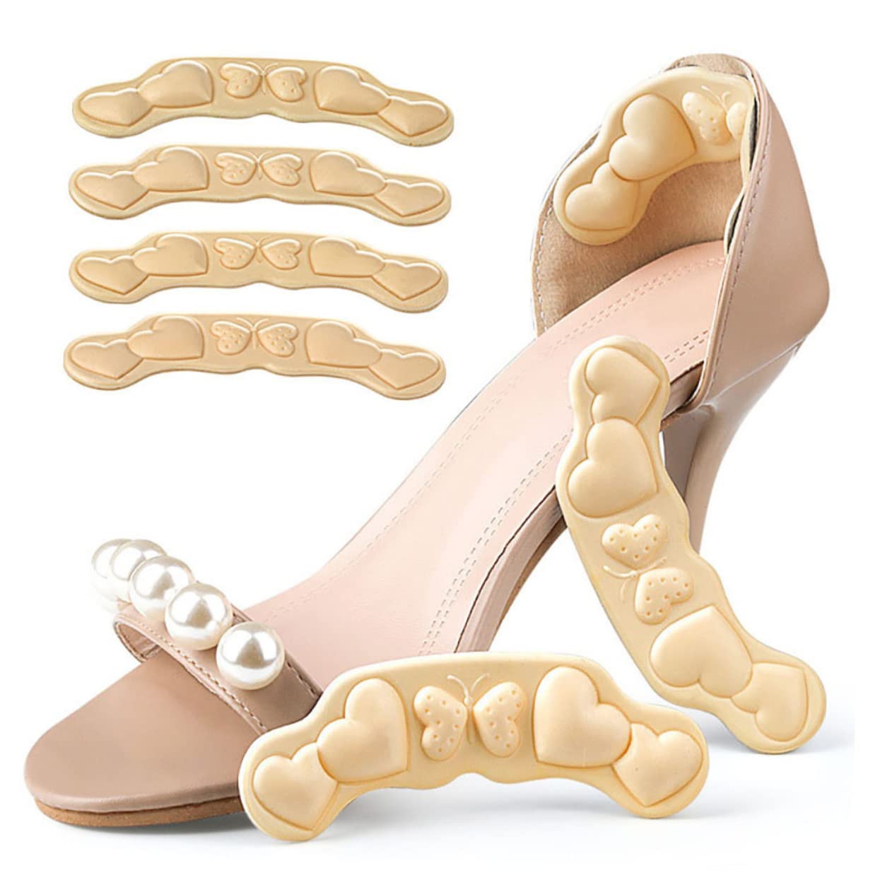 Mobestech 30stücke Fersenpolster Für Damen Selbstklebende Schuheinlagen Zur Druckentlastung Und Fersenreduktion Für High Heels Verhindern Blasen Und Bieten Dauerhaften Komfort