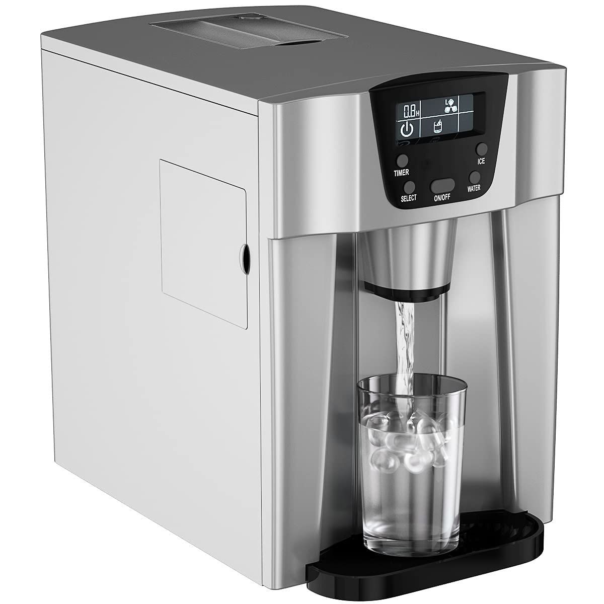 KOTEK 2 in 1 Countertop Ice Maker Water Dispenser, 36 LBS/24 H, Ready