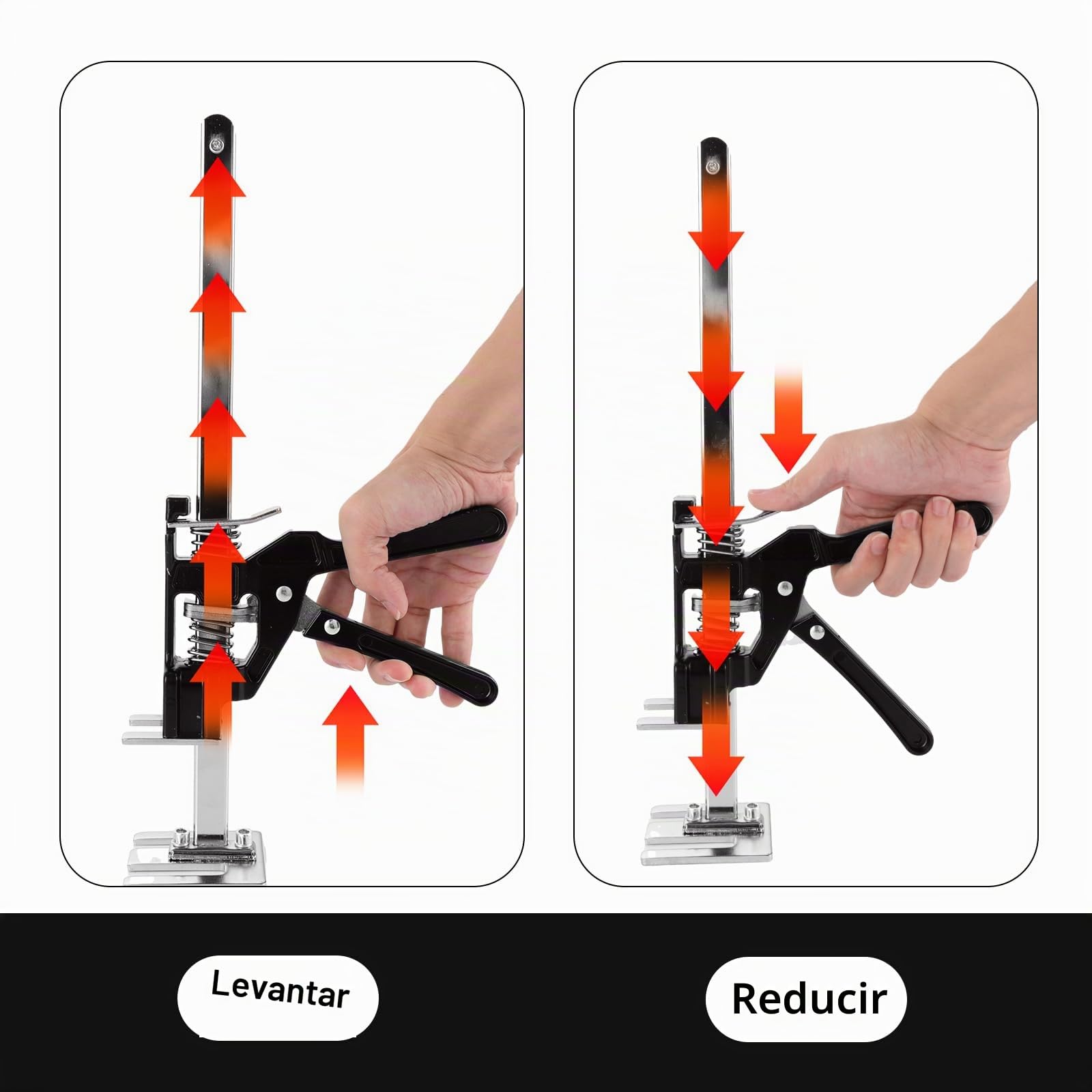 YAYODS Juego de 2 Elevadores de Mano para Bricolaje, Altura Ajustable 0-25cm, Brazo de Apoyo de Acero Inoxidable, Herramienta de Elevación de Precisión y Nivelación para Instalación de Puertas, Armari