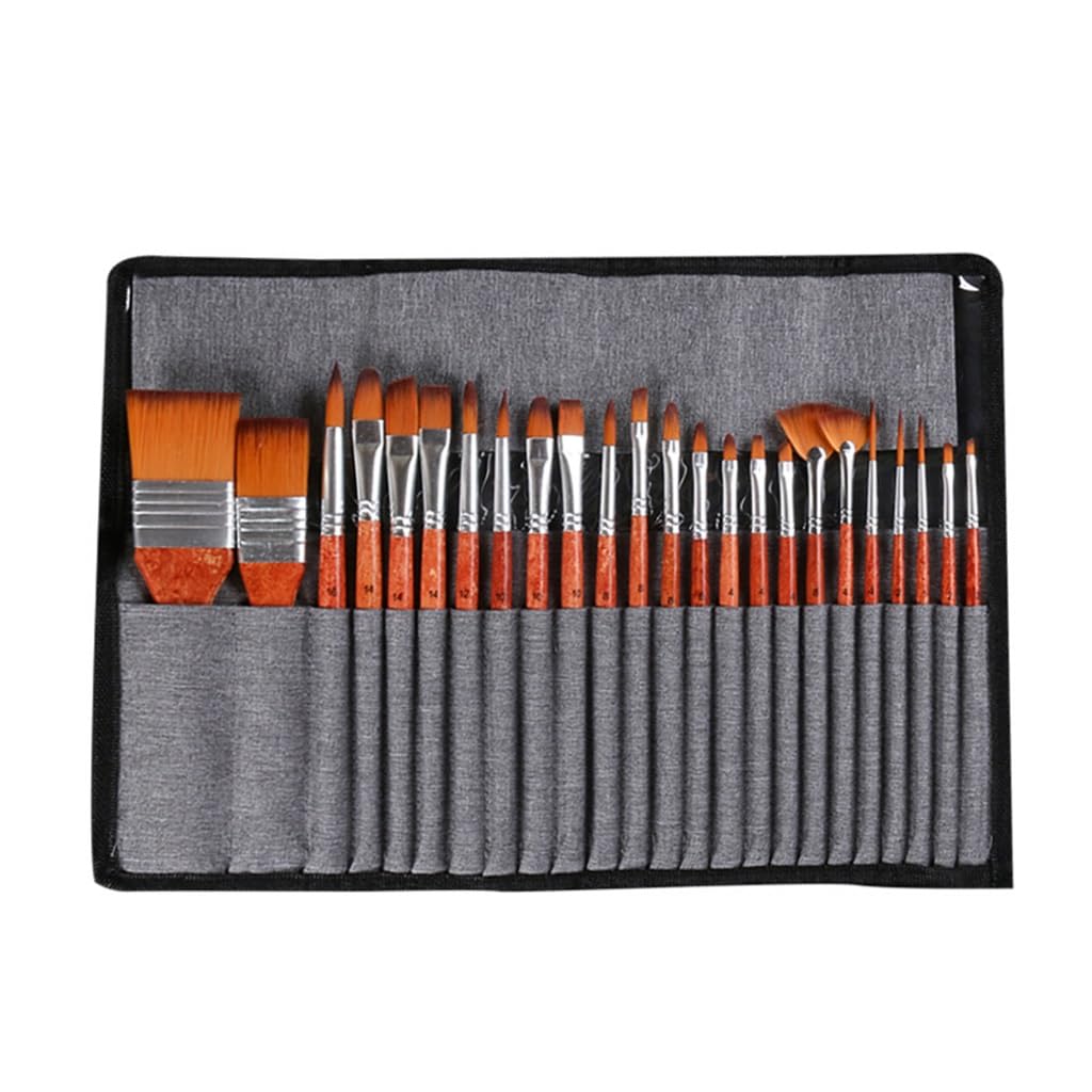 XBTGS Juego de cepillos para el pelo, con varilla envuelta en tela, cepillo al óleo, gouache, pinceles de acuarela, naranja, como se muestra en la imagen