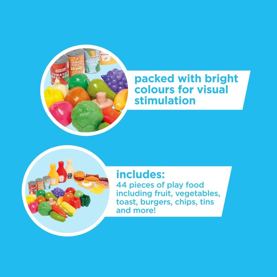 Kit Cuisine Aliments Jouet 40 Pièces - Fruits, Légumes, Viandes, Boîtes De Conserve Pour Jeu D'imitation Enfant