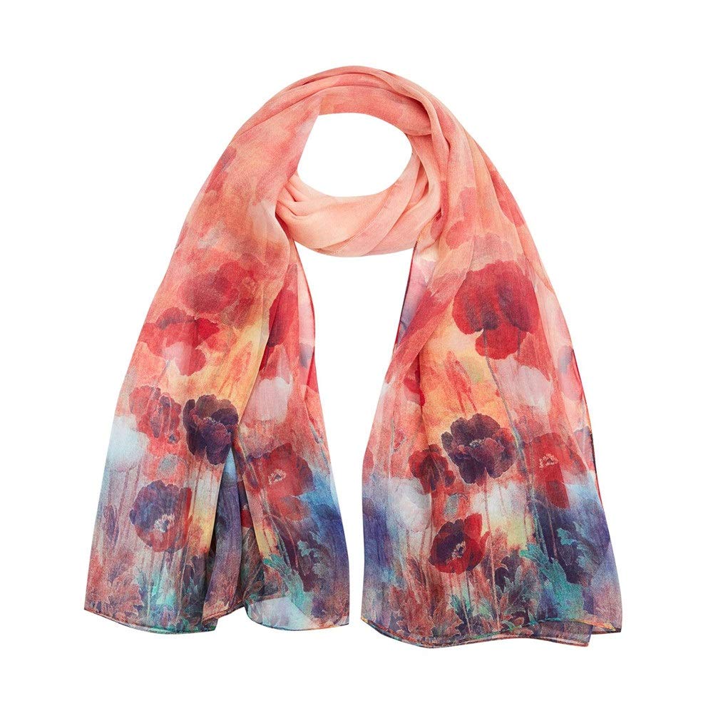 Pañuelos cuadrados de satén, Mujer Bufanda de cuello con estampado satén seda Naranja 175x110CM