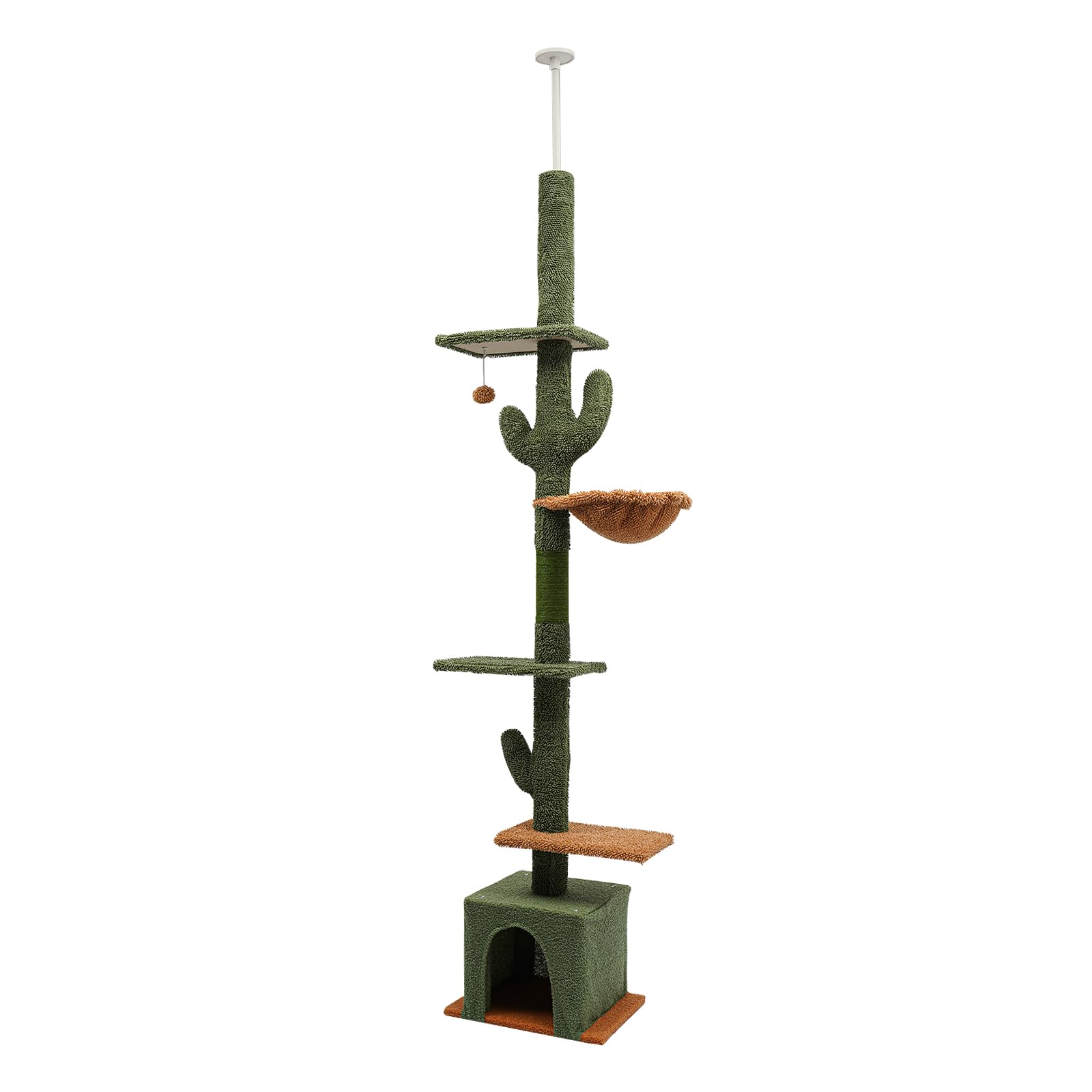 Cactus Gato Escalada Nido De Gato Árbol Rascador Todo En Uno El Suelo De La Columna Con Un Nido De Gran Varilla De Rascador, Torre De Gato De Múltiples Niveles