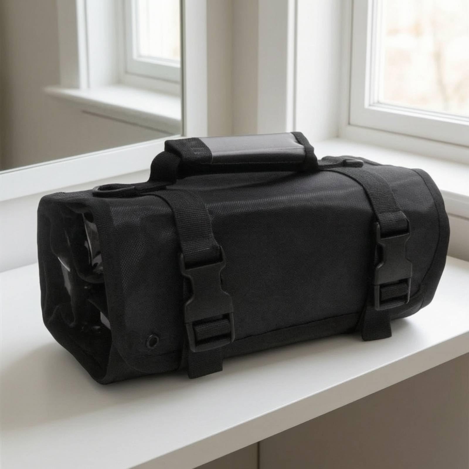 Trousse Maquillage Enroulable Étanche Trousse Maquillage avec Compartiments Transparents Facile à Nettoyer pour Maquilleurs