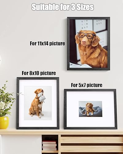 Vista 619 de Egofine Portarretratos de 9 x 12 pulgadas hecho de madera maciza con plexiglás, fotos de 5 x 7/6 x 8 con paspartú o de 9 x 12 pulgadas sin paspartú