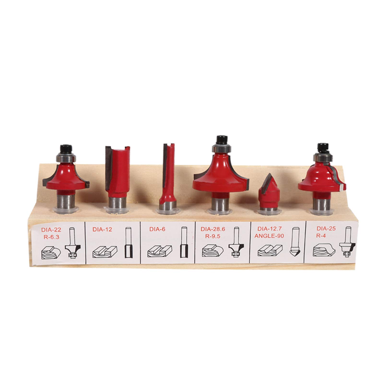 Set di 12 punte per fresatura del legno con gambo da 8 mm - Kit di utensili in carburo di alta qualità con lame trattate termicamente e cuscinetti sigillati in custodia di legno