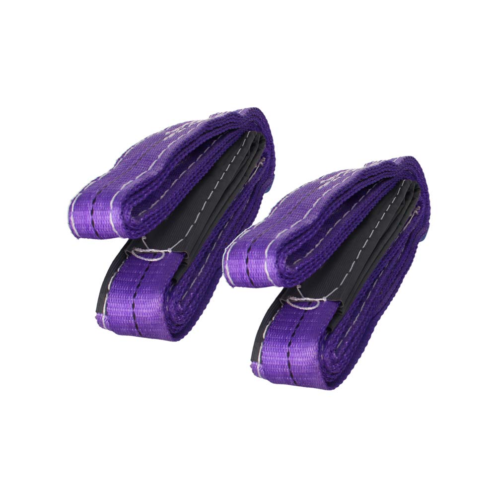 MroMax - Cinghia di sollevamento 5,1 cm x 5 m, capacità 1999,9 kg, per costruzioni, sartiami, traino, sollevamento, attrezzi da lavoro, colore: grigio, 2 pezzi