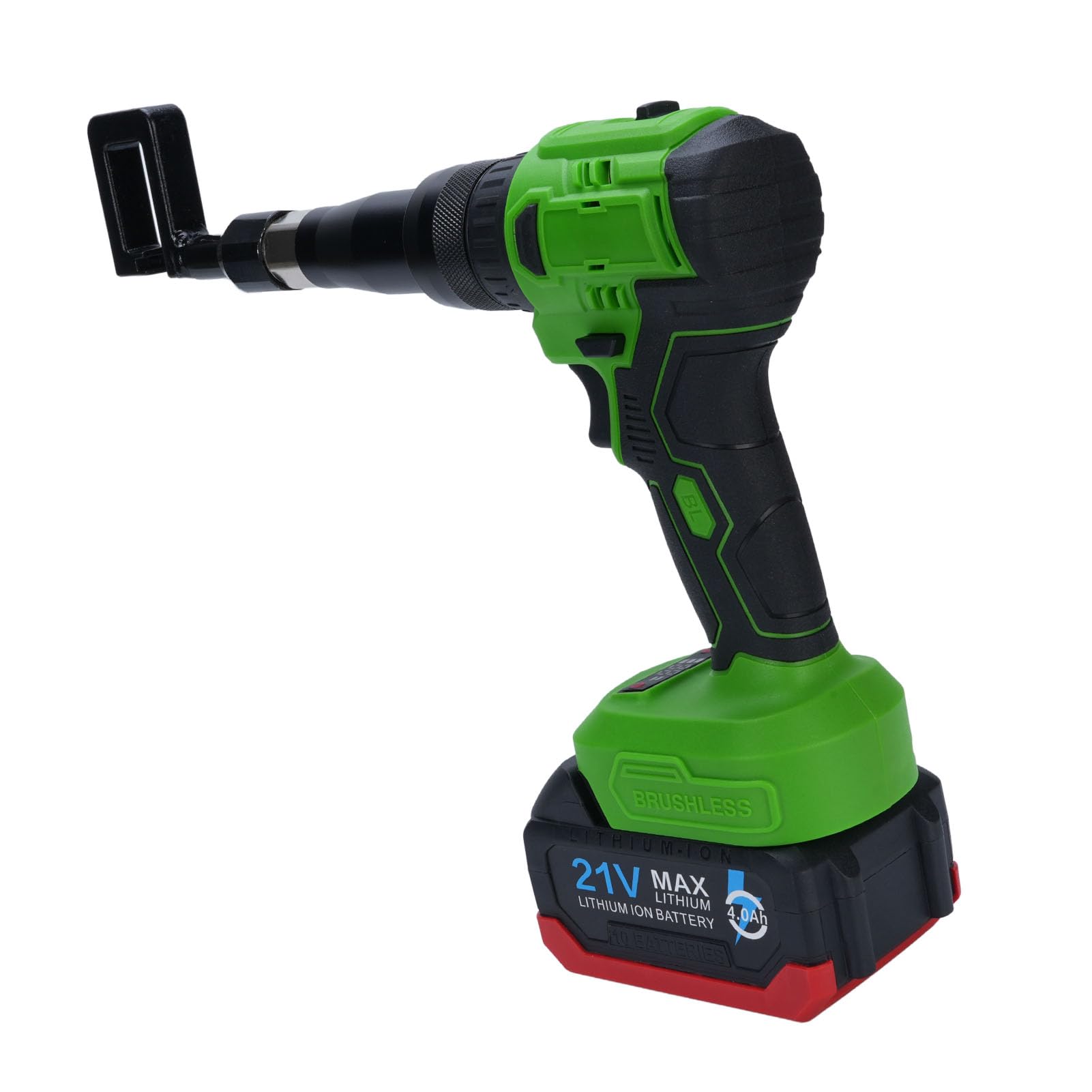 Bewinner Pinza Elettrica per Chiglia in Acciaio Leggero, Punzonatrice a Batteria da 360 Gradi con di Corsa Regolabile, Punzone in Acciaio Legato, Batteria da 21 V Inclusa