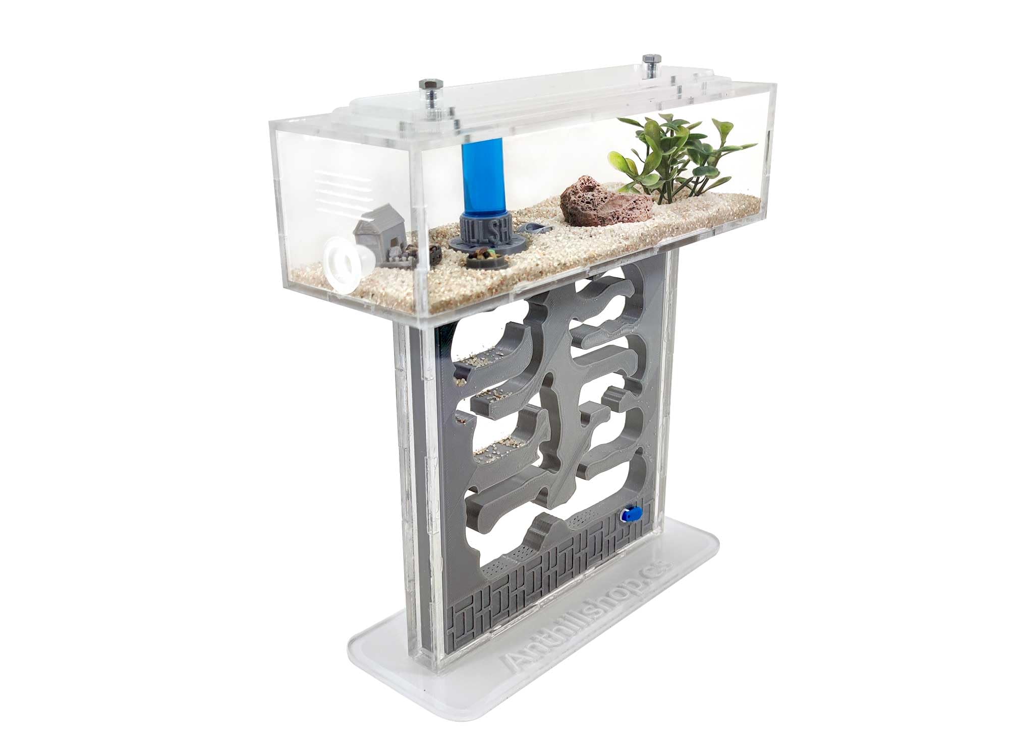 Hormiguero Kit T-Pequeño Pro - Galería 3D Gris┃con Hormigas Gratis【Granja de hromigas】- Nuevo Sistema de Humedad