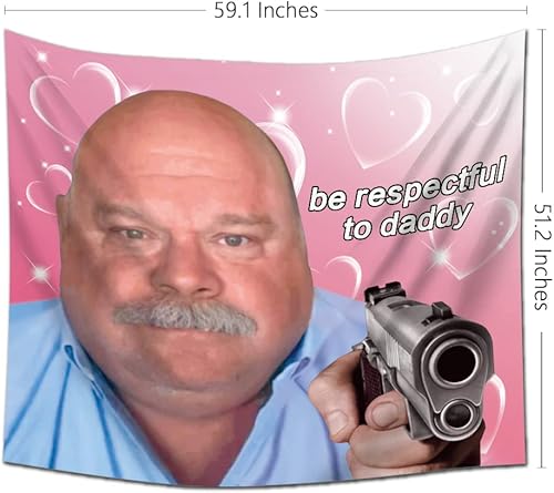 Miniatura 8 de EWRITN Gibby Mobbin Or What Tapiz, divertidos tapices colgantes para dormitorio, fiesta, telón de fondo, decoración del hogar para sala de estar y