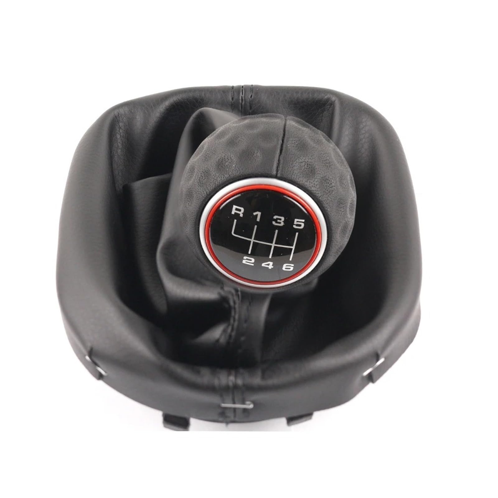 Tusgt 6 Speed Leather Knob Knob Manual For Vw For Caddy Ii 2 Mk2 For Touran 2003-2010 Gear Shift Knob Change Pen Stick Lever Gaiter Boot Cover(6 Speed Leather Knob)