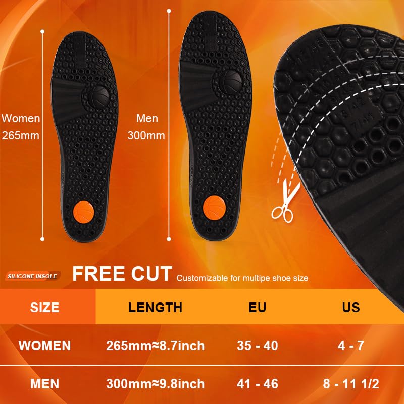 Image of XINIFOOT 3 Pairs Premium Comfort Shoe Replacement Insole, Shock Absorption Elastic Cushion Inserts, Breathable Shoe Inner Soles for Men (New Black)