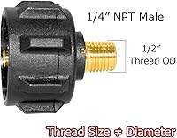 Vista 3 de Hooshing QCC1 - Adaptador de propano para ajuste de gas con rosca de tubo macho NPT de 1/4 pulgadas, paquete de 1