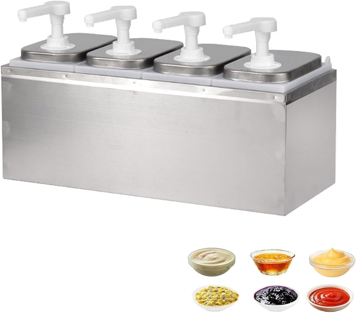 Ltzygmion Sauce Dispenser, 2L Condiment Pump With Food Grade Pp Indenter, Leak-Proof, Detachable Tank, For Ketchup, Soy Sauce, Vinegar, Mayonnaise, Kitchen & Restaurant Use