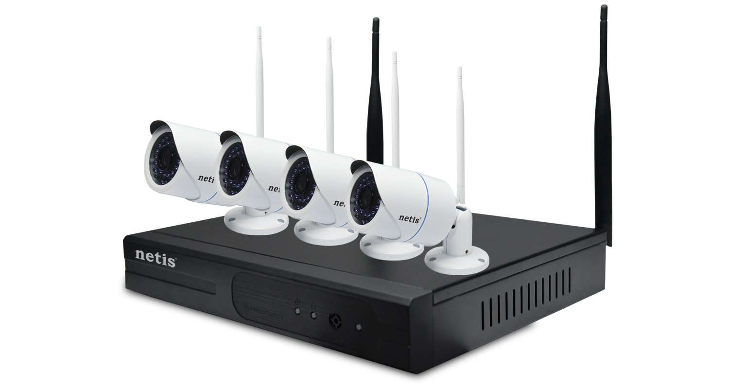 Netis 8 Channel Wireless IP Cameras NVR Security System Kit, 2 5dBi Antenna, 8 X 720P HD Day/Night V