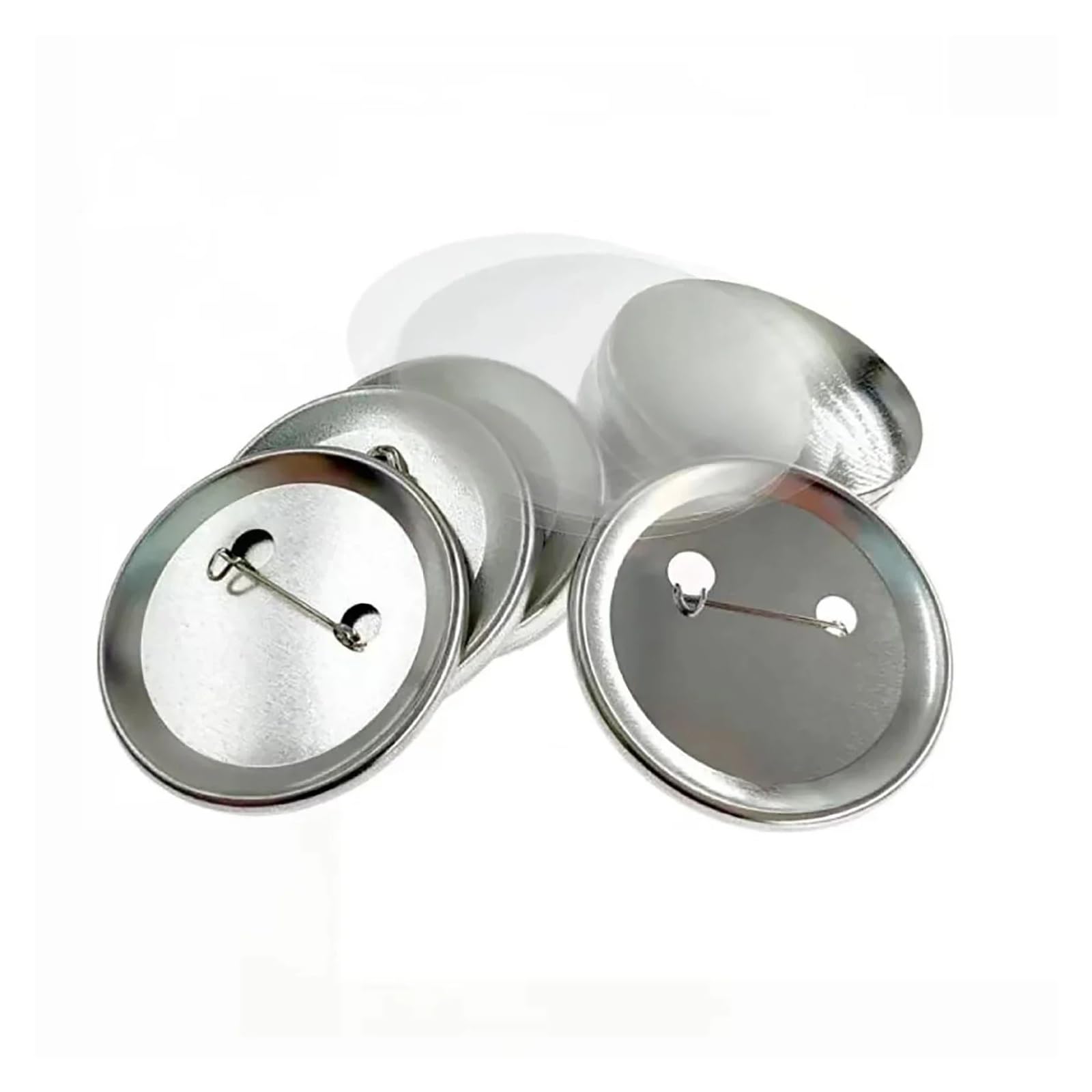 100 zestawów 25 mm metalowych guzików okrągłych, materiały do produkcji przypinek, materiały do produkcji odznak do guzików z przezroczystą folią do spersonalizowanego rękodzieła