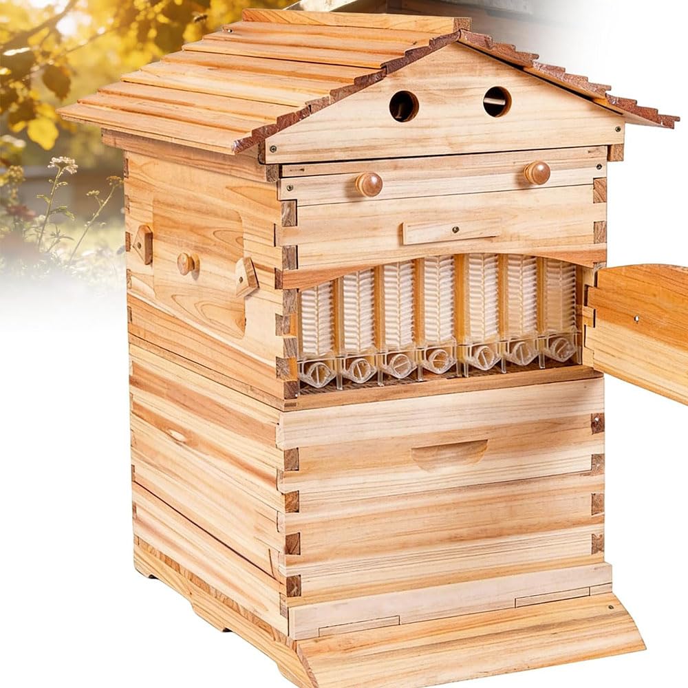 Colmena autofloreciente de madera con 7 bandejas y ventana kit completo para principiantes