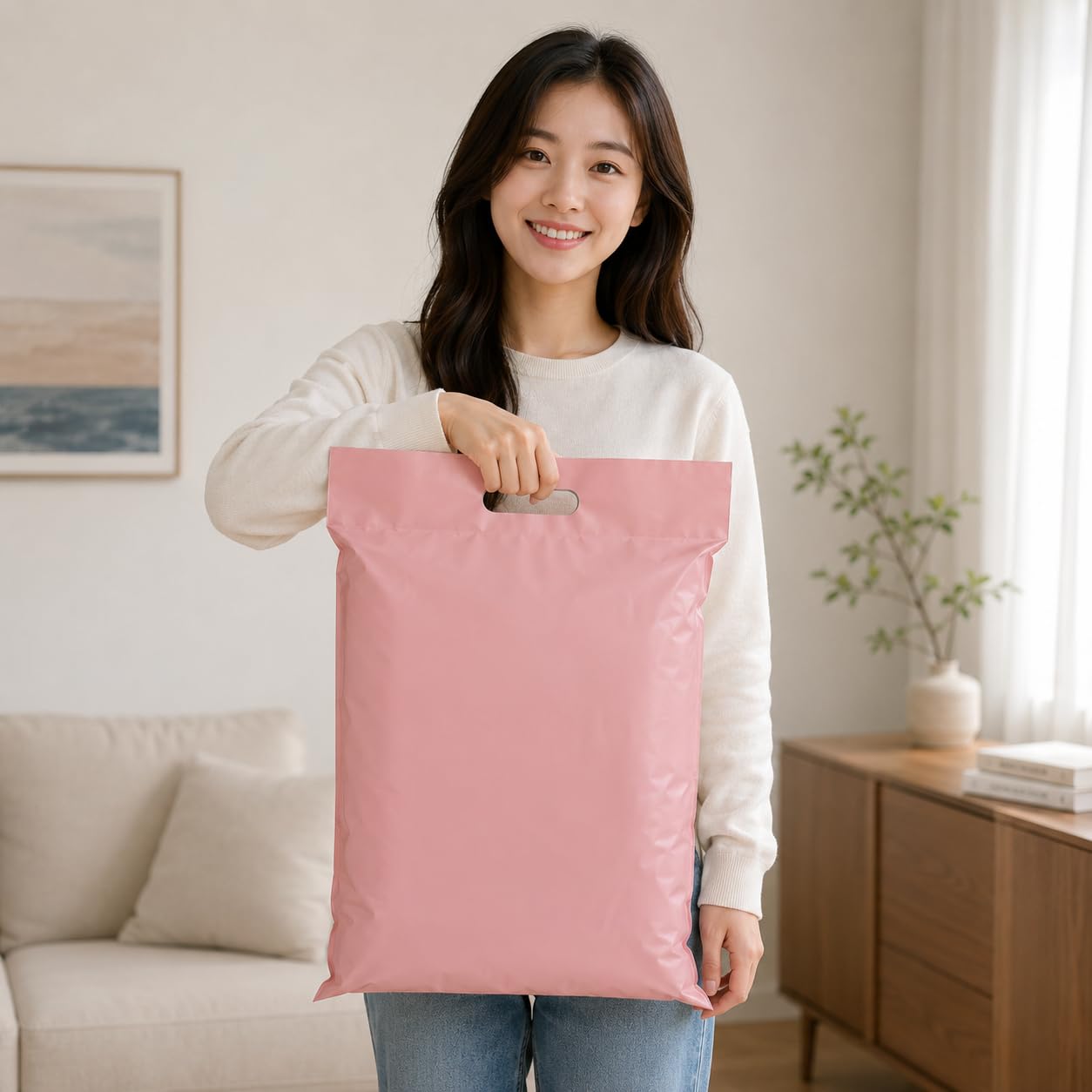 30 Pièces Pochette Envoie Colis Vinted 30x40 Cm Emballage Colis Vinted Poignée Enveloppe Plastique Expedition Résistante Imperméable Rose Sac Envoie pour Vêtements Livres Chaussures Objets0