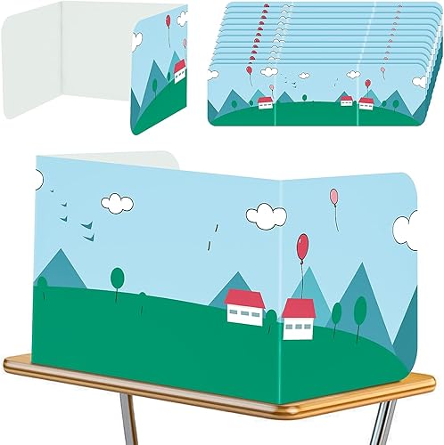 Escudos de privacidad para escritorios de estudiantes, paquete de 24, carpetas de privacidad de colores para estudiantes, tablas de privacidad para