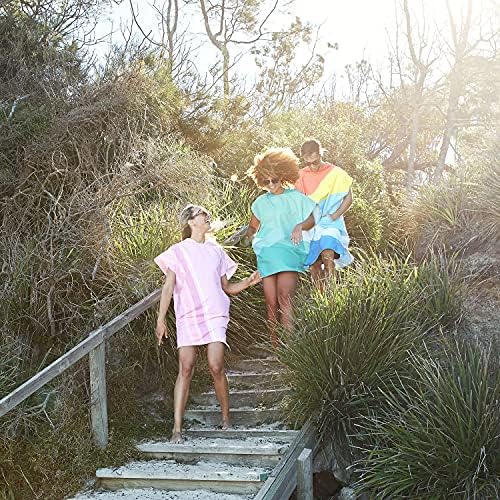 Dock & Bay Adult Beach Poncho - Hooded Towel with Deep Pockets - For Beach & Pool - Super Absorbent, Quick Dry - Go Faster - Tempo Brights, Small (85x65cm, 33x26)