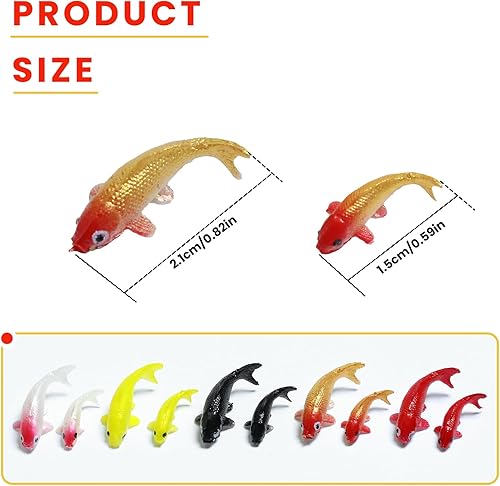 Miniatura 2 de 20 piezas de mini figuras de peces koi peces de colores en miniatura, suministros de jardín de carpas pequeñas, peces de colores falsos, figuras de