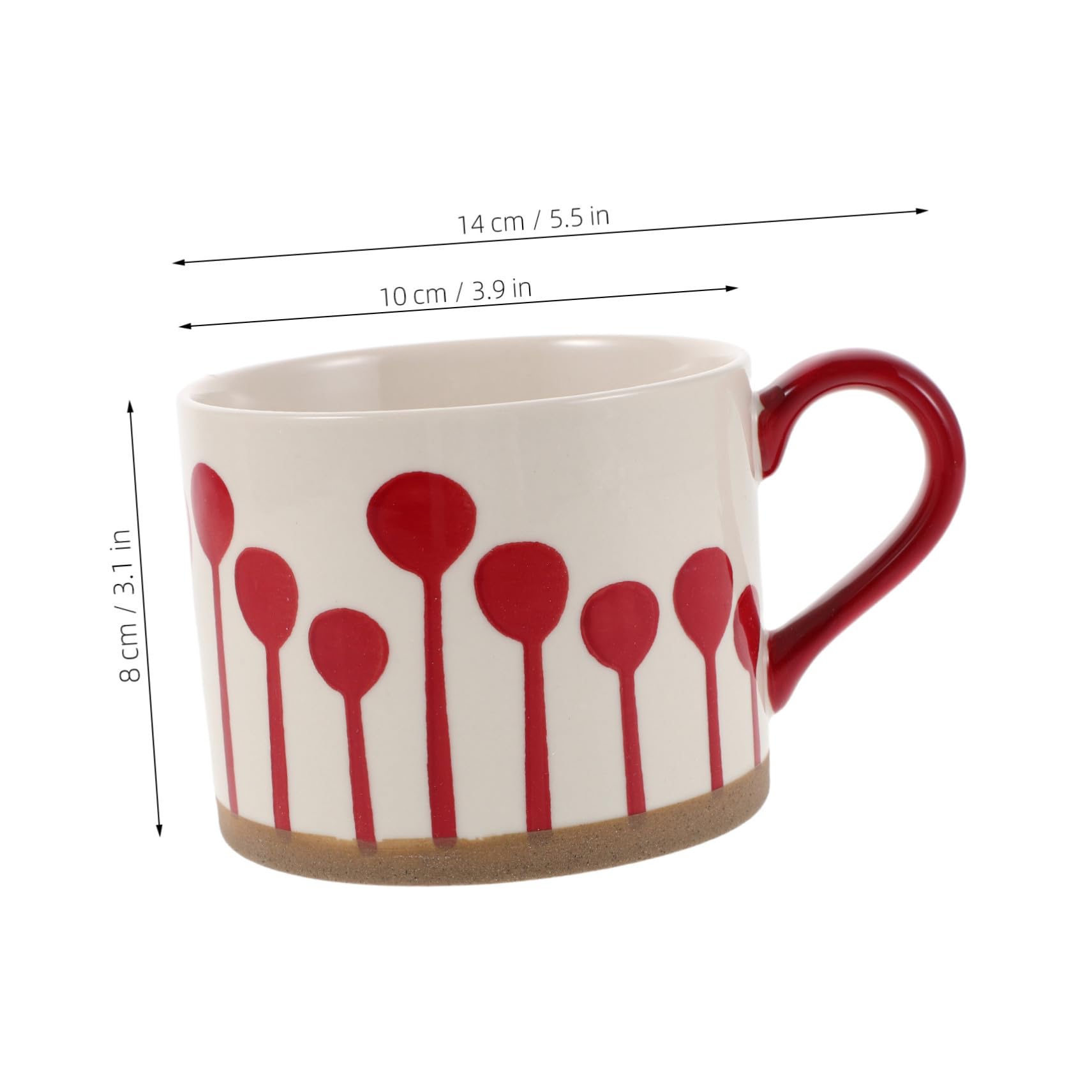 Handbemalte Keramik Kaffeetasse Robustes Design Mikrowellengeeignet mit Henkel Stilvoller Handgefertigter Keramikbecher mit Boho Charme für Zuhause und Küche