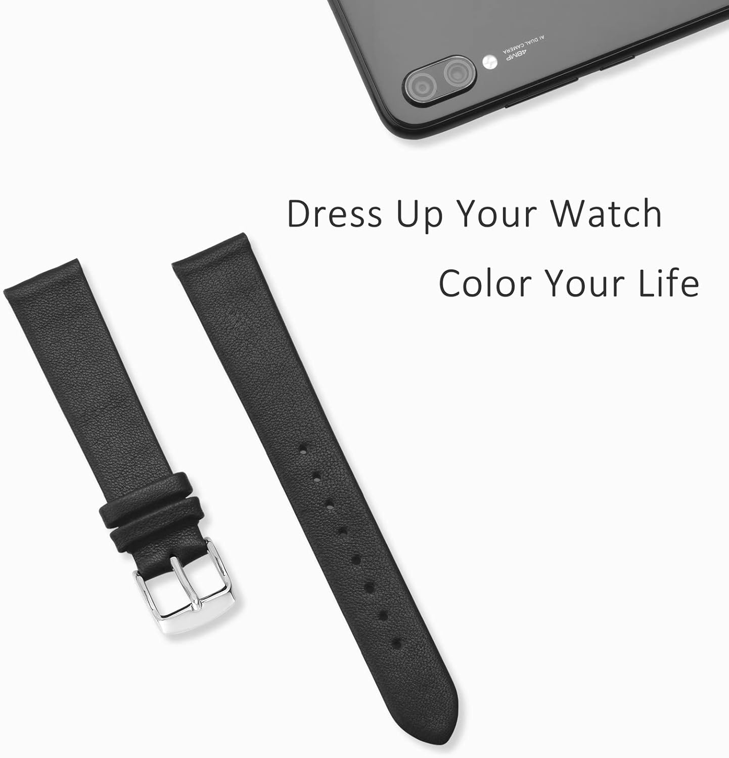 WOCCI Elegant Watch Bands, Genuine Leather Replacement Straps for Men and Women, Band Width 8mm 10mm 12mm 14mm 16mm 18mm 20mm : Clothing, Shoes & Jewelry