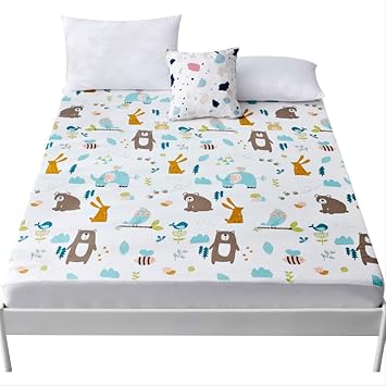 Bed sheet cotton mattress cover one piece bed cover cover cover dust-proof cotton single anti-slip sheet 90 x 200cm.