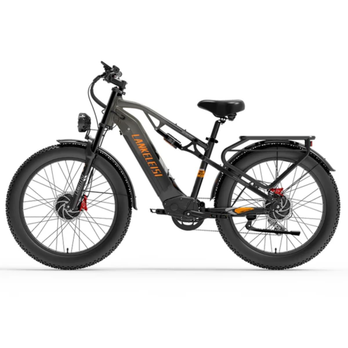 LANKELEISI MG800Max Motore Doppia 26 pollici Pneumatici Grassi Bicicletta Elettrica da Tutto Terreno (Grigio)