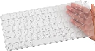 MUBUY Design for Apple iMac 24 Inch Magic Keyboard Cover, Silicone Keyboard Skin for 2021 Newest iMac 24 Touch ID Model A2449 A2450, iMac Magic M1 Chip Keyboard Accessories-Clear