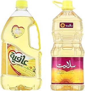 زيت ذرة 2.2 لتر وزيت زهرة عباد الشمس 2.25 لتر من عافية