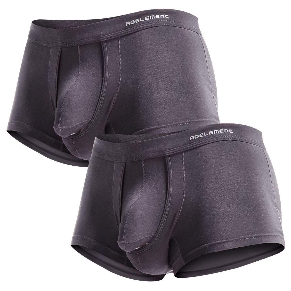 OuruikiaMen's Underwear Modal Boxer Briefs Lightweight Turnks Tagless Underpants with Separate Pouch