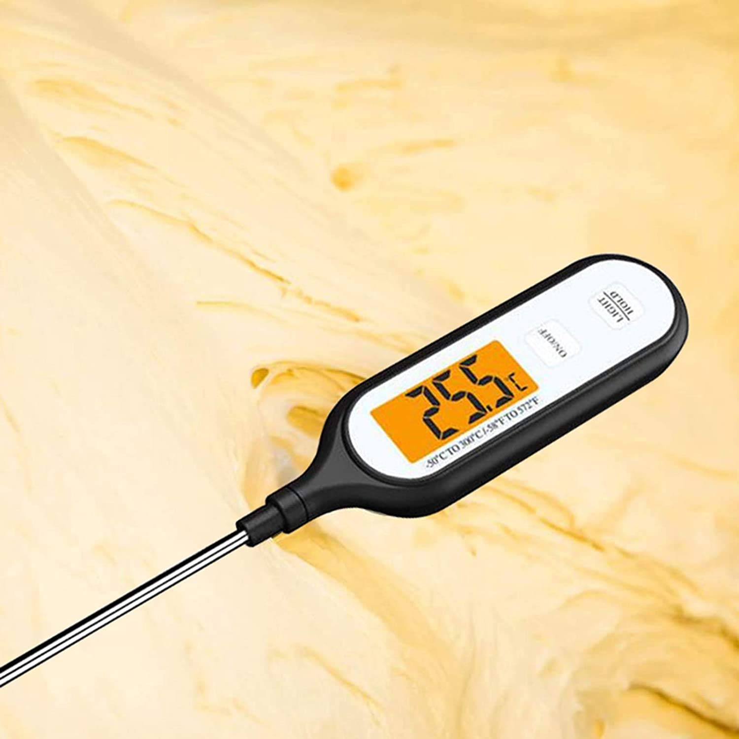 Termómetro de Carne, Medidor de Temperatura del Agua Digital Carne/Termómetro de Barbacoa Probe Impermeable Probe de GRADA Cocina ELECTRÓNICO Termómetro de cocción instantánea Lectura rápid